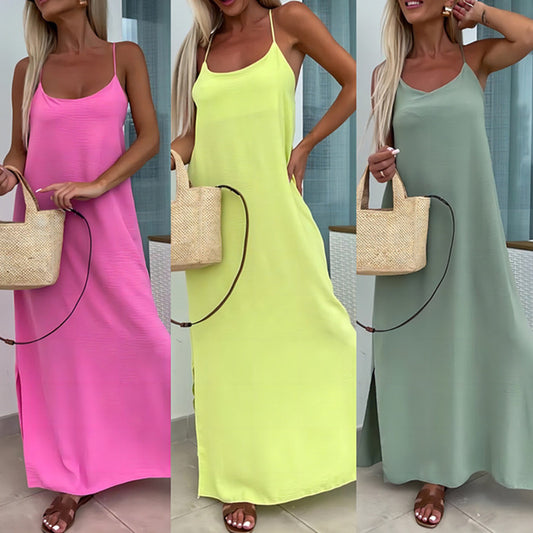 Robe d’Été Large à Bretelles Chic