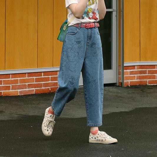 Léonie – Jean Large à Motif Ourson Zippé