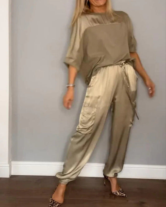 Ensemble 2 Pièces Femme en Satin Doux
