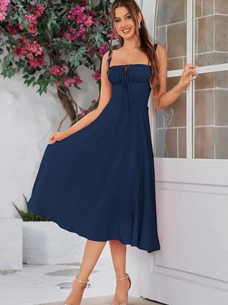 Robe midi à motif floral bohème