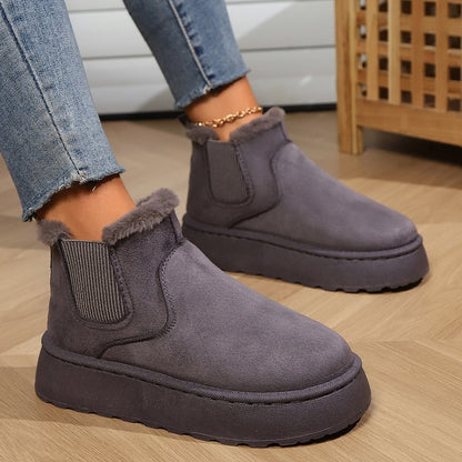 Bottes femme d'Hiver Chaudes à Semelles Épaisses