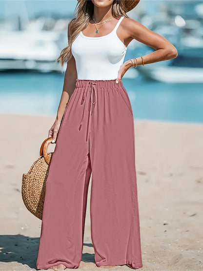 Pantalon Large Décontracté Élégant Femme