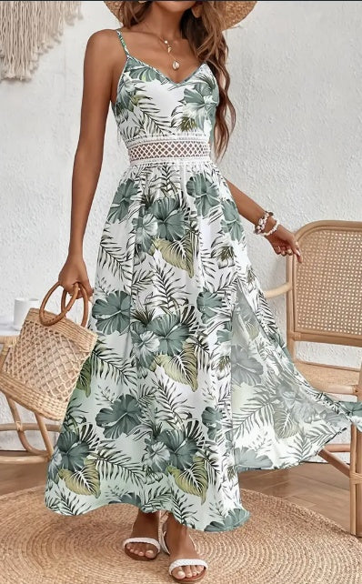 Veloura – Robe Maxi Fleurie à Bretelles Ajustables