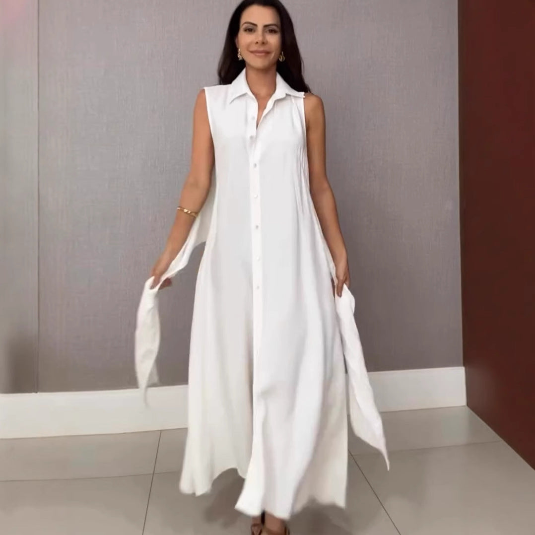 Robe Élégante à Décolleté en V avec Effet Deux-en-Un