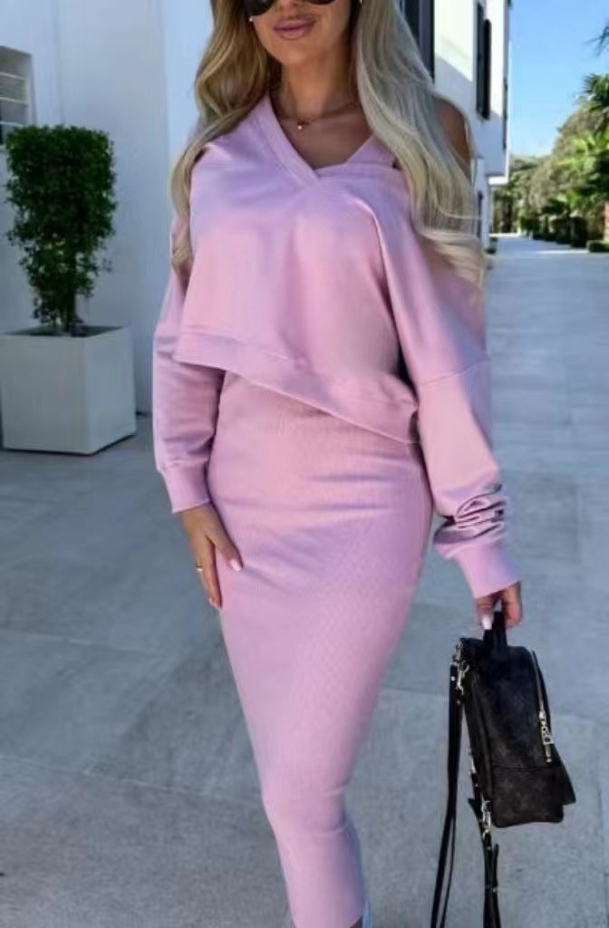 Robe Sans Manches et Pull Col V Mode 2025
