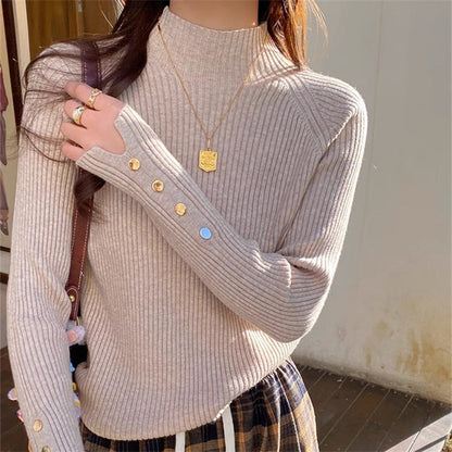 Pull Aroura Élégante et semi-col montant tendance