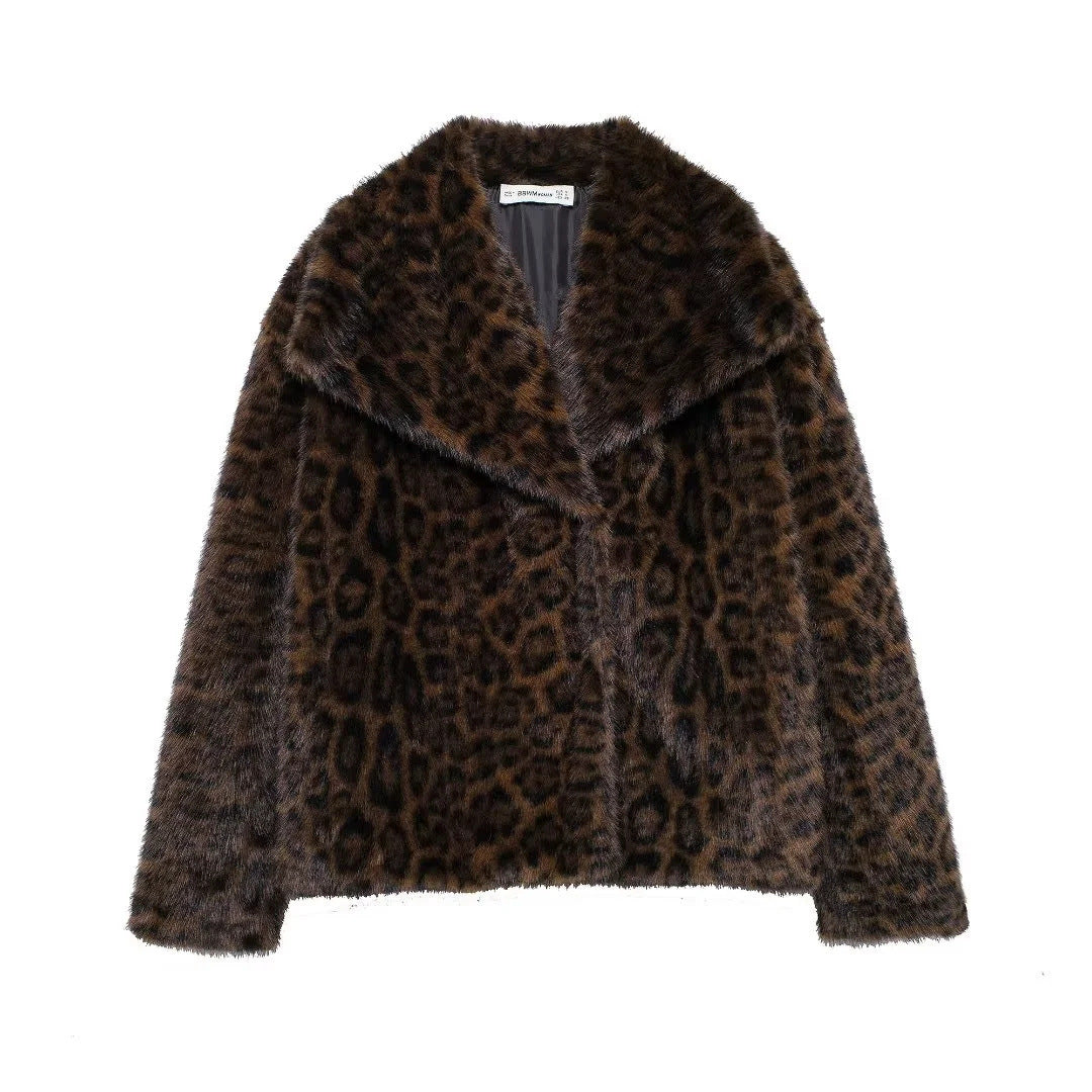 Veste duveteuse en fausse fourrure pour femme