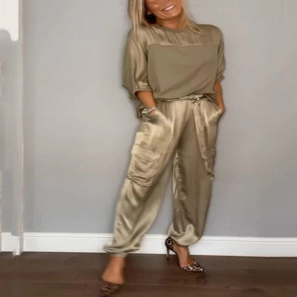 Ensemble 2 Pièces Femme en Satin Doux