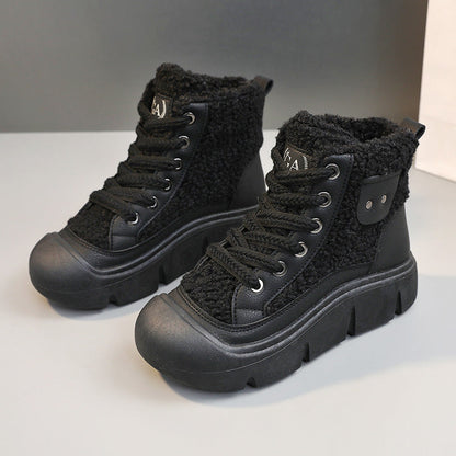 Bottes Montantes à Lacets en Cachemire