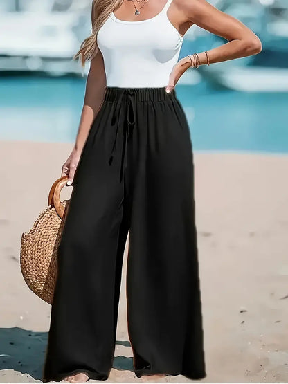 Pantalon Large Décontracté Élégant Femme