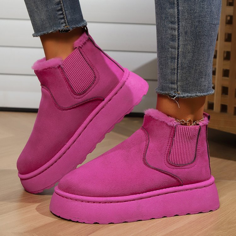 Bottes femme d'Hiver Chaudes à Semelles Épaisses