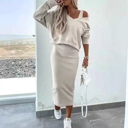 Robe Sans Manches et Pull Col V Mode 2025