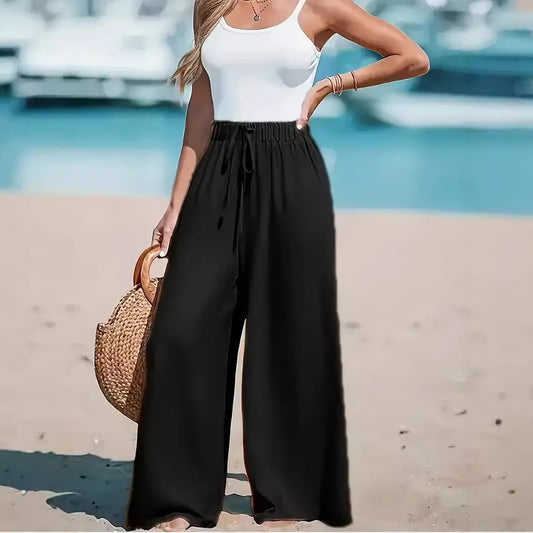 Pantalon Large Décontracté Élégant Femme