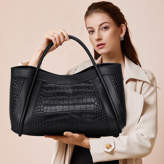Sac à Main Effet Crocodile en cuir
