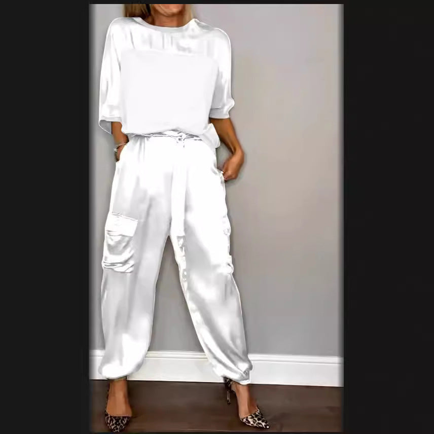 Ensemble 2 Pièces Femme en Satin Doux