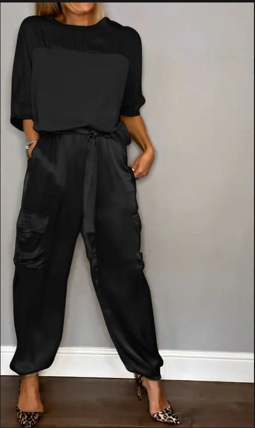 Ensemble 2 Pièces Femme en Satin Doux
