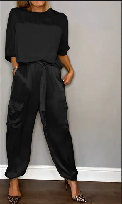 Ensemble 2 Pièces Femme en Satin Doux