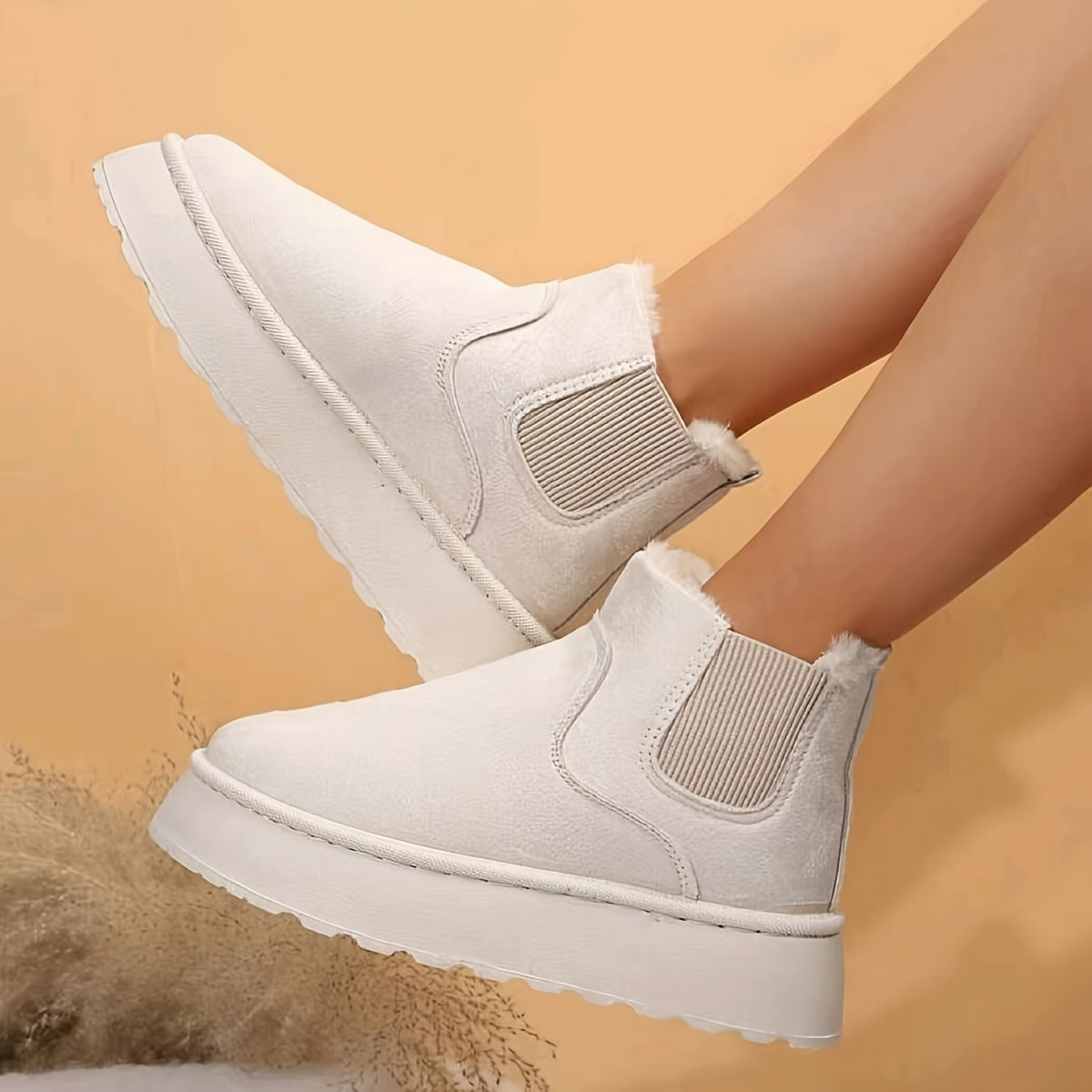 Bottes femme d'Hiver Chaudes à Semelles Épaisses